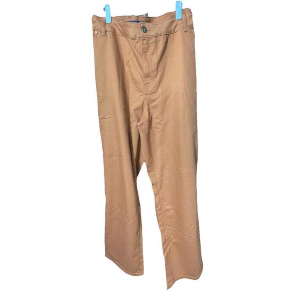 Denim 24/7 Plus Size Jeans Womens 28W Tan Brown Straight Denim Pants